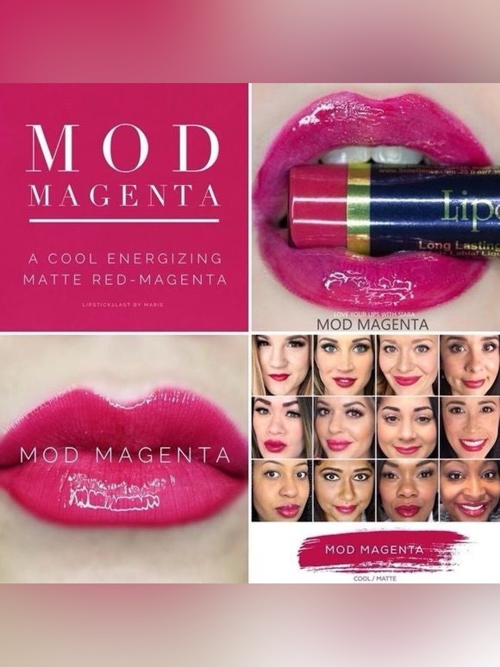 LipSense Mod Magenta Matte Lipstick - Red-Magenta